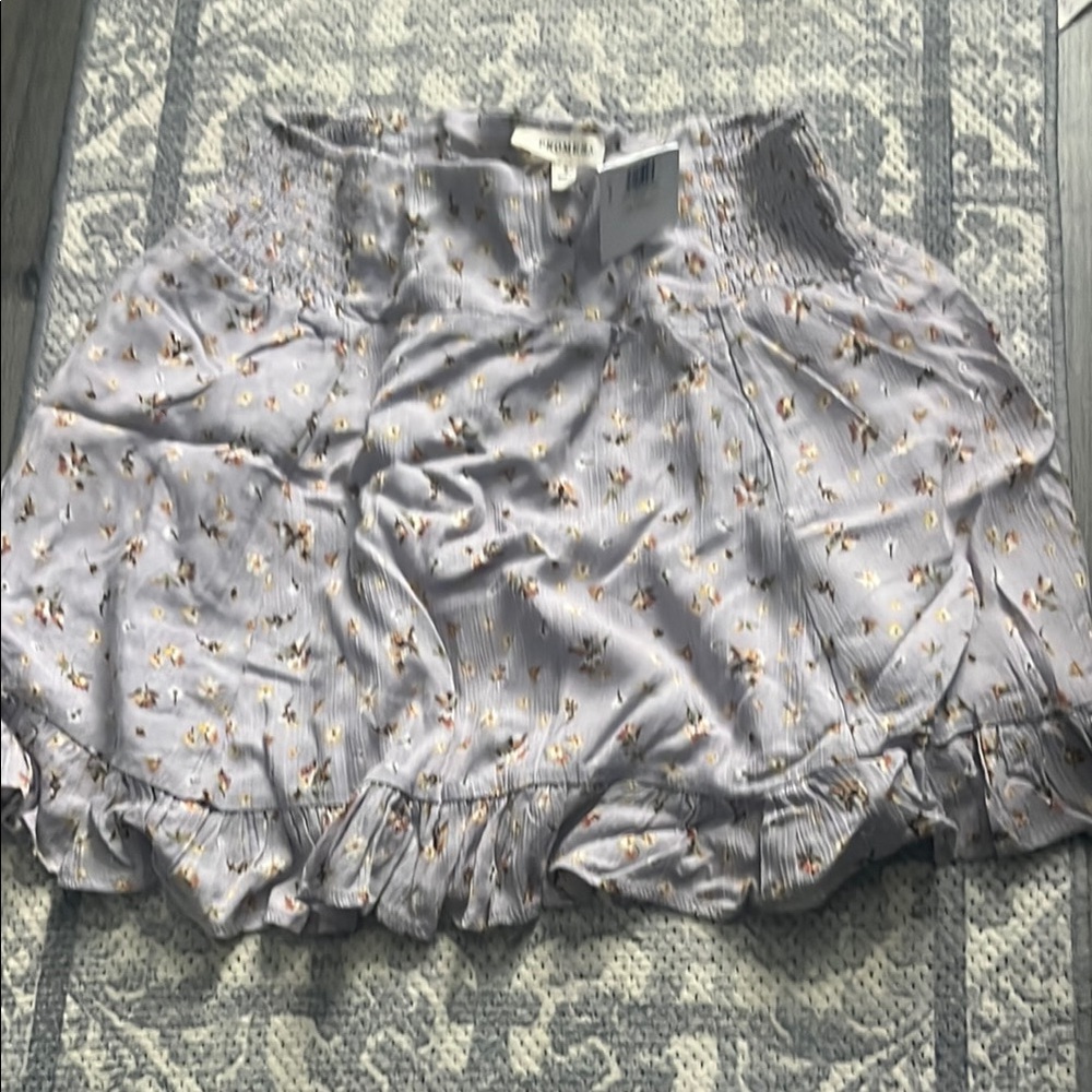 Promesa light purple Ruched Bubble Mini Skirt